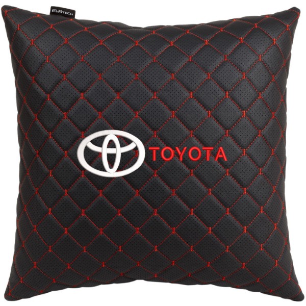 Фото - Автомобільна подушка EVAtech ECO 40x40 см Toyota чорна з червоною ниткою SPBCSBRV031 Фото - Автомобільна подушка EVAtech ECO 40x40 см Toyota чорна з червоною ниткою SPBCSBRV031