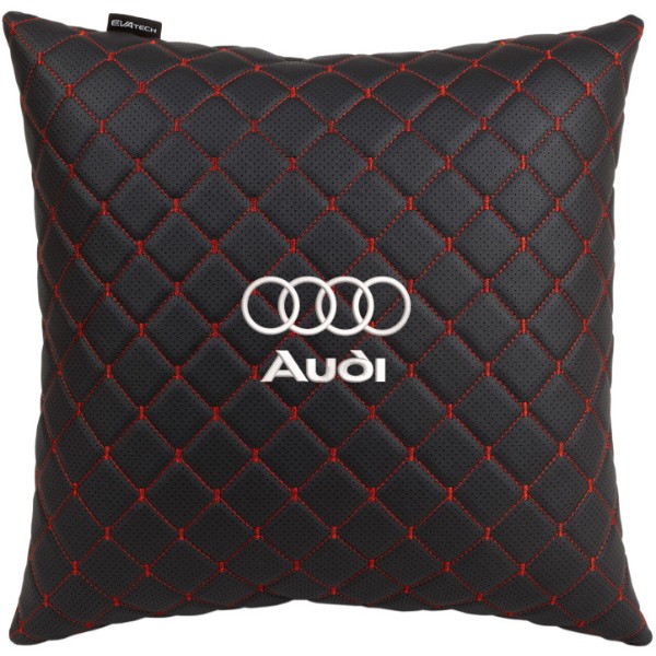Фото - Автомобільна подушка EVAtech ECO 40x40 см Audi чорна з червоною ниткою SPBCSBRV095 Фото - Автомобільна подушка EVAtech ECO 40x40 см Audi чорна з червоною ниткою SPBCSBRV095