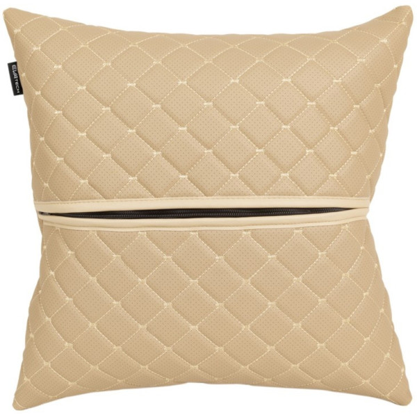 Фото - Автомобільна подушка EVAtech ECO 40x40 см Porsche бежева (SPBCSIIV024)