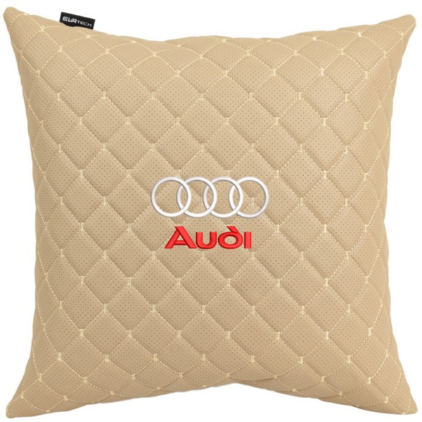 Фото - Автомобільна подушка EVAtech ECO 40x40 см Audi бежева (SPBCSIIV003) Фото - Автомобільна подушка EVAtech ECO 40x40 см Audi бежева (SPBCSIIV003)