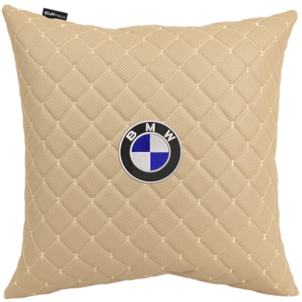 Фото - Автомобильная подушка EVAtech ECO 40x40 см BMW бежевая (SPBCSIIV005)