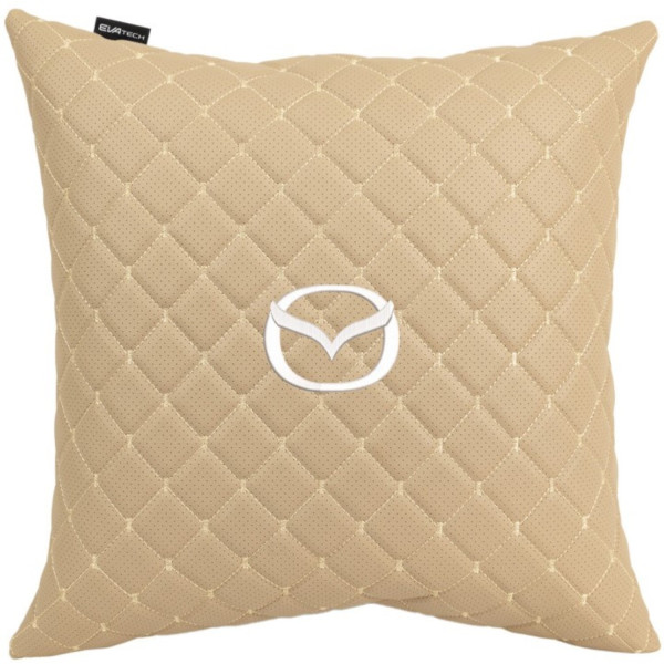 Фото - Автомобільна подушка EVAtech ECO 40x40 см Mazda бежева (SPBCSIIV099) Фото - Автомобільна подушка EVAtech ECO 40x40 см Mazda бежева (SPBCSIIV099)
