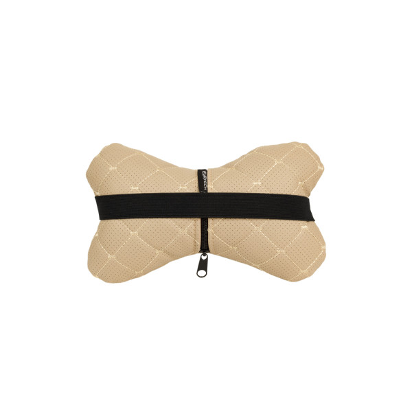 Фото - Автомобільна подушка на підголівник EVAtech ECO 27х16 см Nissan бежева з бежевою ниткою SPCRIIV021