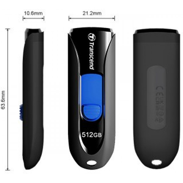 Фото - Флеш USB Transcend 512GB JetFlash 790 Black (TS512GJF790K)