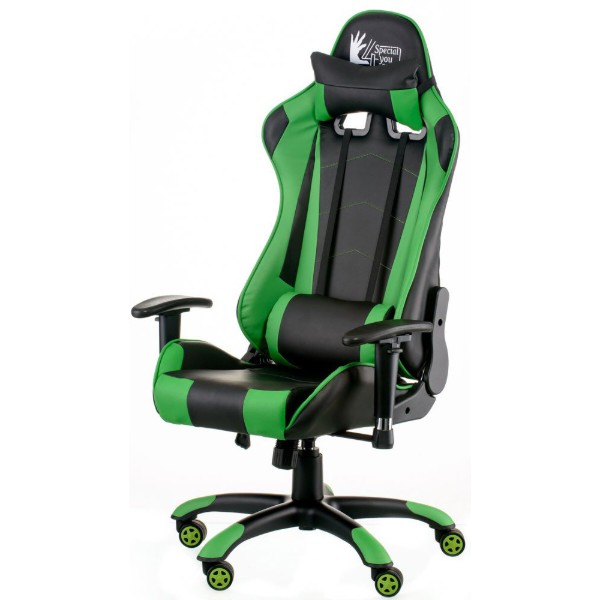 Фото - Кресло для геймеров Special4You ExtremeRace black/green (E5623)