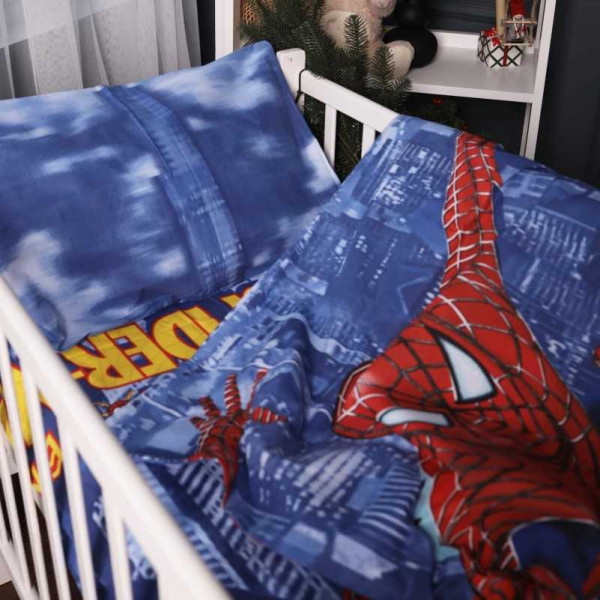 Фото - Комплект постільної білизни дитячий MirSon 110х140 17-0700 Spider-Man Бязь (2200010457247)