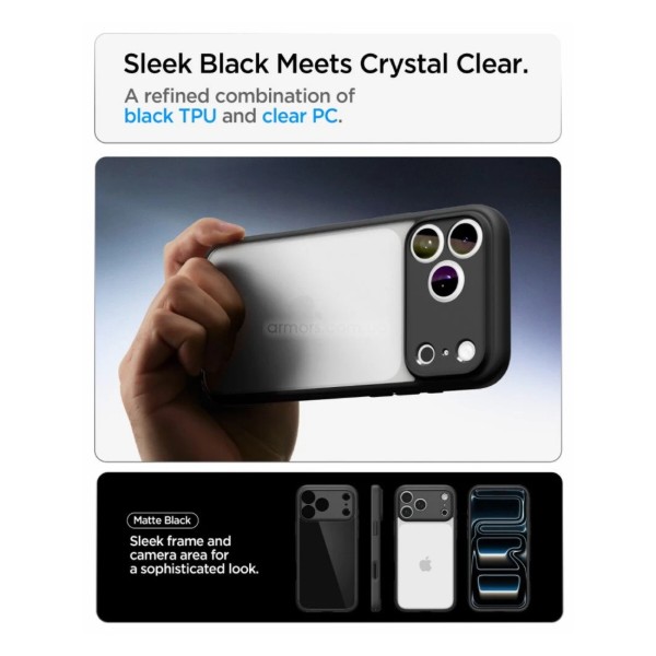 Фото - Чохол для смартфона Spigen Ultra Hybrid for iPhone 18 Pro Max/17 Pro Max Matte Black (ACS12117)