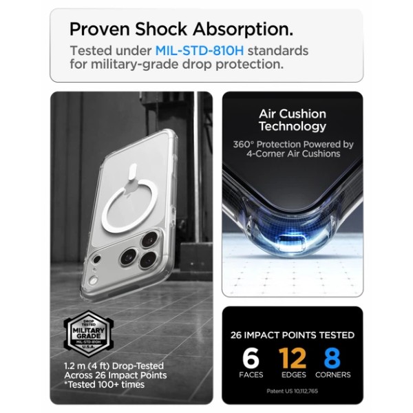 Фото - Чохол для смартфона Spigen Ultra Hybrid MagSafe for iPhone 18 Pro Max/17 Pro Max Clear White (ACS12118)