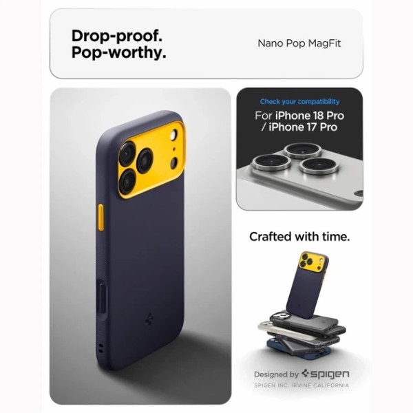 Фото - Чохол для смартфона Spigen Nano Pop MagSafe for iPhone 18 Pro Max/17 Pro Max Blueberry Navy (ACS12140)