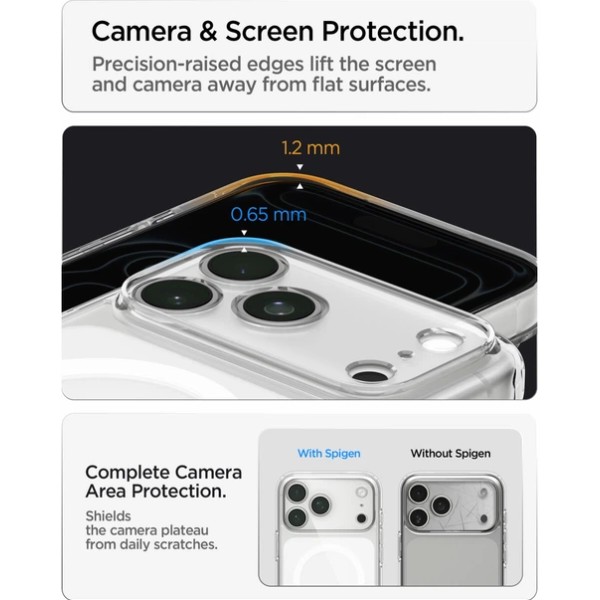 Фото - Чохол для смартфону Spigen Ultra Hybrid MagSafe for iPhone 18 Pro/17 Pro Clear White (ACS12155)