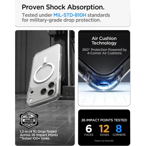 Фото - Чохол для смартфону Spigen Ultra Hybrid MagSafe for iPhone 18 Pro/17 Pro Clear White (ACS12155)