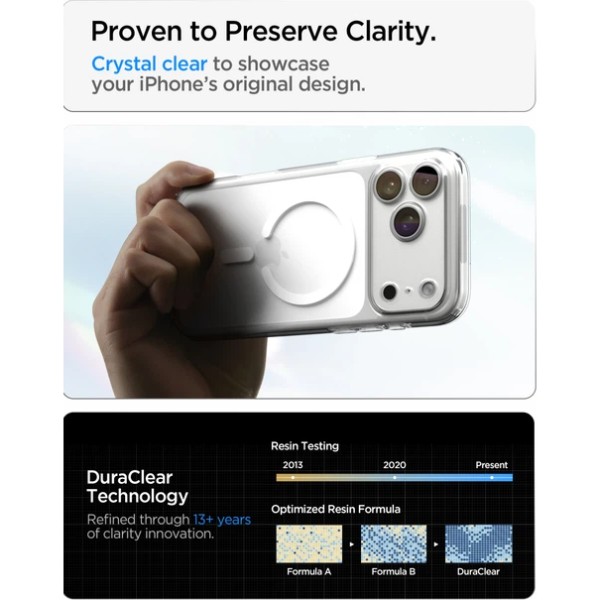 Фото - Чохол для смартфону Spigen Ultra Hybrid MagSafe for iPhone 18 Pro/17 Pro Clear White (ACS12155)