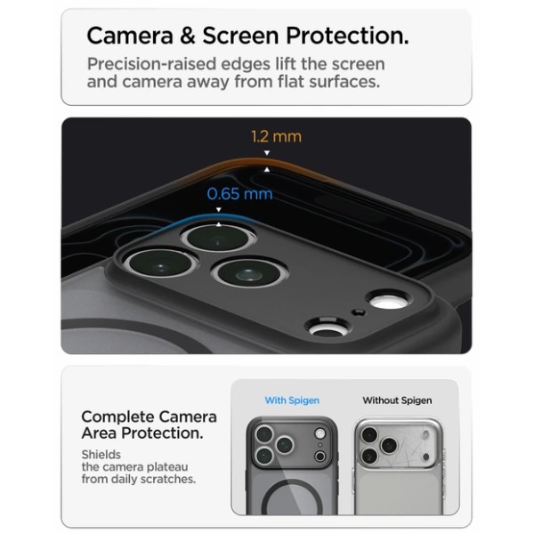 Фото - Чохол для смартфону Spigen Ultra Hybrid MagSafe for iPhone 18 Pro/17 Pro Frost Black (ACS12160)