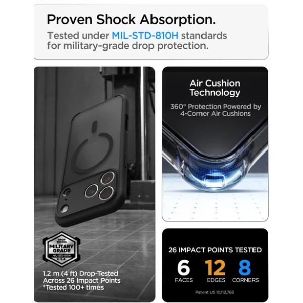 Фото - Чохол для смартфону Spigen Ultra Hybrid MagSafe for iPhone 18 Pro/17 Pro Frost Black (ACS12160)