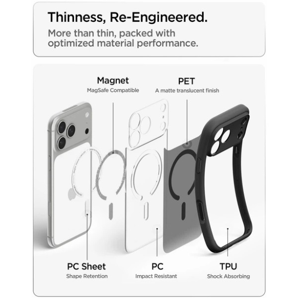 Фото - Чохол для смартфону Spigen Ultra Hybrid MagSafe for iPhone 18 Pro/17 Pro Frost Black (ACS12160)