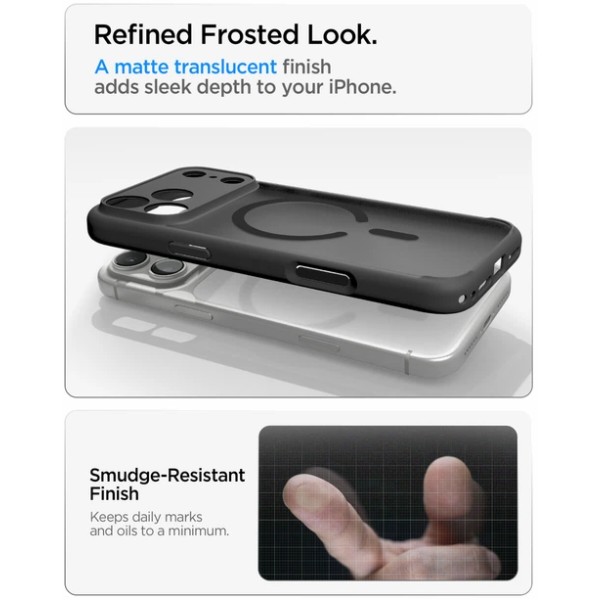 Фото - Чохол для смартфону Spigen Ultra Hybrid MagSafe for iPhone 18 Pro/17 Pro Frost Black (ACS12160)