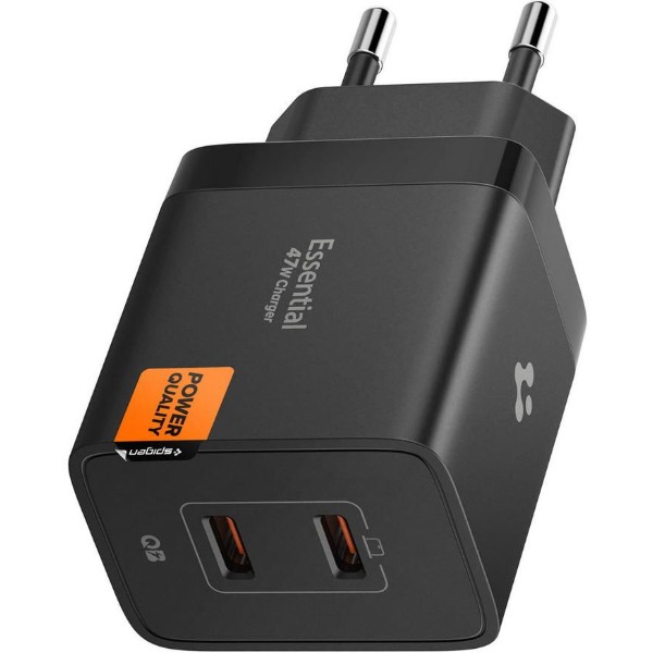 Фото - Мережевий зарядний пристрій Spigen Essential 47W Wall Charger 2Type-C EE472EU black (ACH09457)