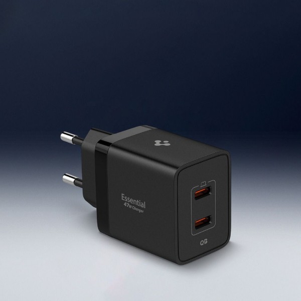 Фото - Мережевий зарядний пристрій Spigen Essential 47W Wall Charger 2Type-C EE472EU black (ACH09457)