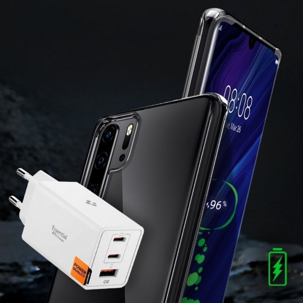Фото - Мережевий зарядний пристрій Spigen Essential 67W Wall Charger 2Type-C+1Type-A EE673EU white (ACH08710)