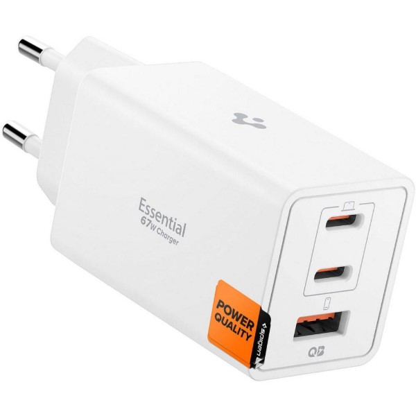Фото - Мережевий зарядний пристрій Spigen Essential 67W Wall Charger 2Type-C+1Type-A EE673EU white (ACH08710)