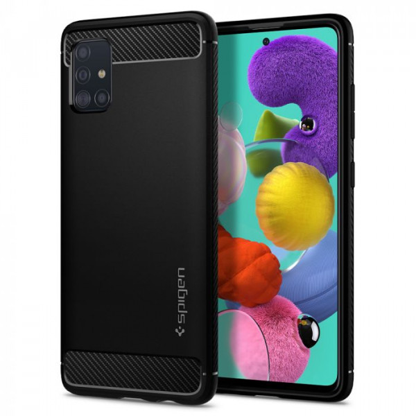 Фото - Чехол для смартфона Spigen for Galaxy A51 Rugged Armor, Matte Black (ACS00563)