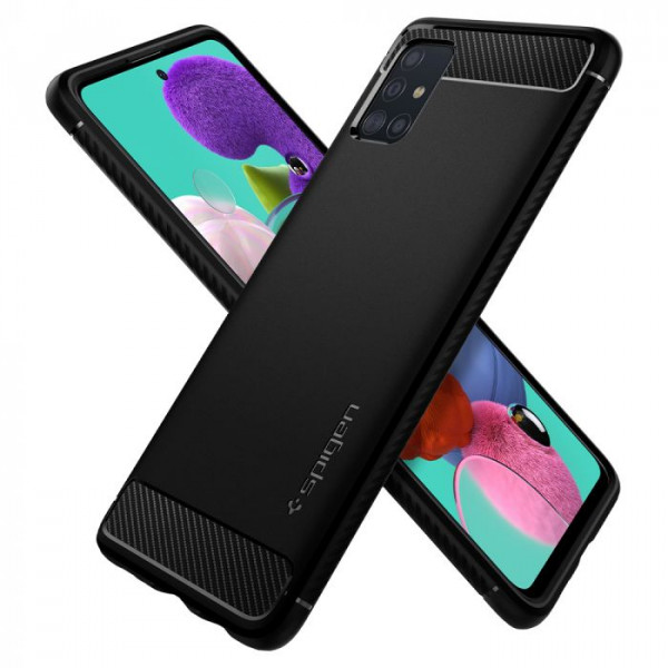 Фото - Чехол для смартфона Spigen for Galaxy A51 Rugged Armor, Matte Black (ACS00563)