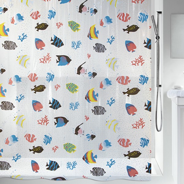Фото - Шторка для ванной комнаты Spirella Fish pvc 180х200 многоцветная (10.21960)