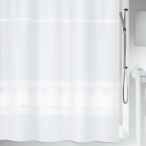Фото - Шторка для ванной комнаты Spirella polyester BRODERIE 180x200 см White (10.20116)