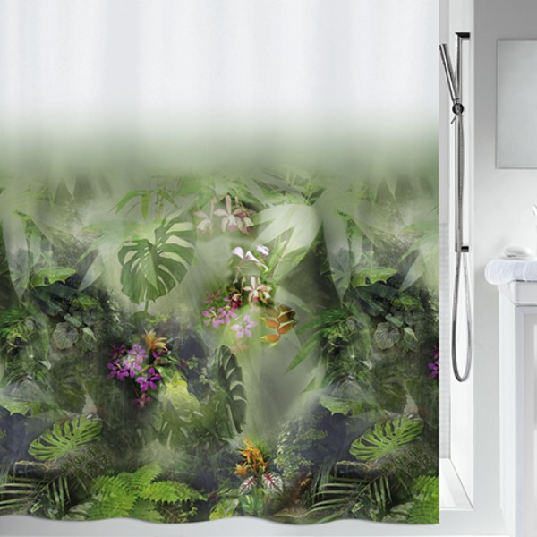 Фото - Шторка для ванной комнаты Spirella polyester JUNGLE 180x200 см Green (10.20157)