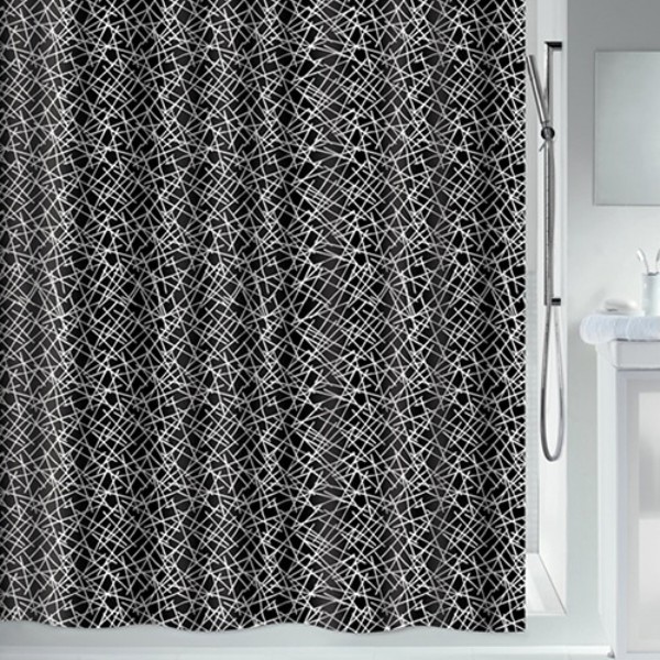 Фото - Шторка для ванной комнаты Spirella polyester LINES 180x200 см Black (10.20609)