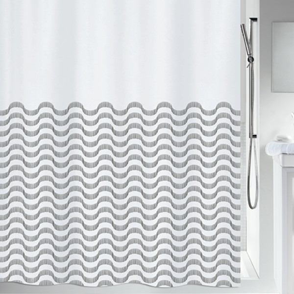 Фото - Шторка для ванной комнаты Spirella polyester VAGUES 180x200 Black (10.20160)