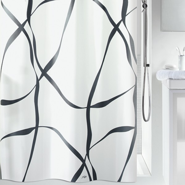Фото - Шторка для ванной комнаты Spirella RIBBON polyester 180х200 Black (10.11766)