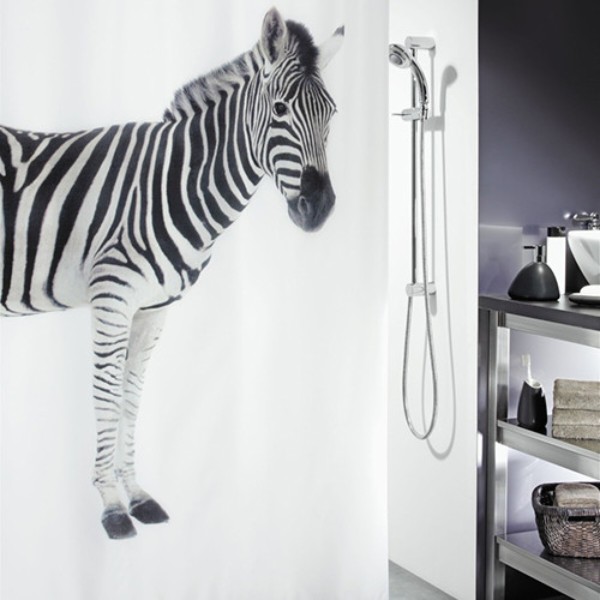 Фото - Шторка для ванної кімнати Spirella ZEBRA polyester 180х200 Black (10.11554)