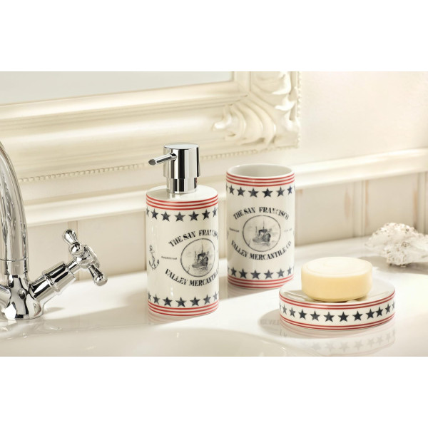 Фото - Дозатор для мила Spirella WATERMILL синій/червоний (10.17537)