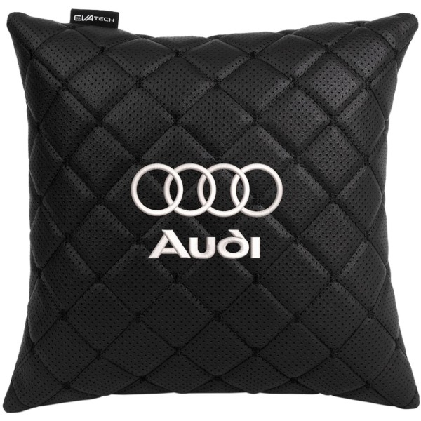 Фото - Автомобільна подушка EVAtech ECO Audi чорна з чорною ниткою (SPSCSBBV095)