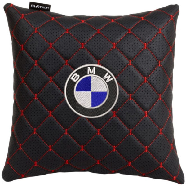 Фото - Автомобильная подушка EVAtech ECO BMW черная с красной нитью (SPSCSBRV005)