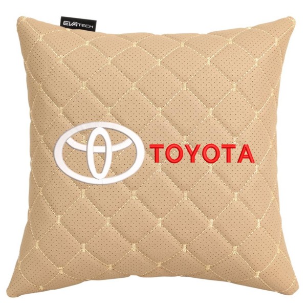 Фото - Автомобільна подушка EVAtech ECO Toyota бежева з бежевою ниткою (SPSCSIIV031)