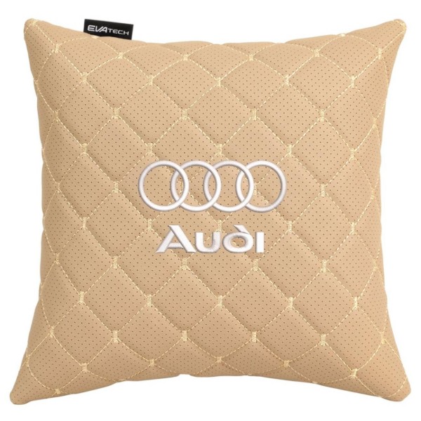 Фото - Автомобільна подушка EVAtech ECO Audi бежева з бежевою ниткою (SPSCSIIV095)