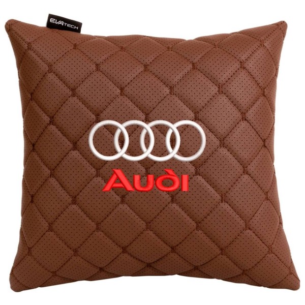 Фото - Автомобільна подушка EVAtech ECO Audi коричнева з коричневою ниткою (SPSCSZZV003)
