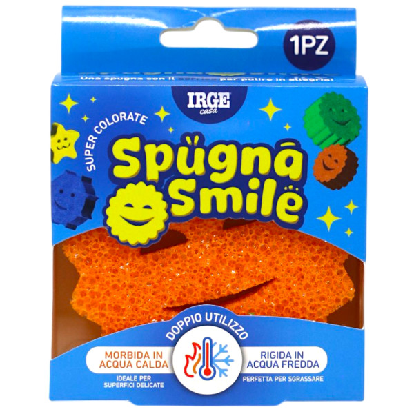 Фото - Губка для миття посуду поролонова IRGE Smile Scrub 10х10х3 см (SPU6841A)
