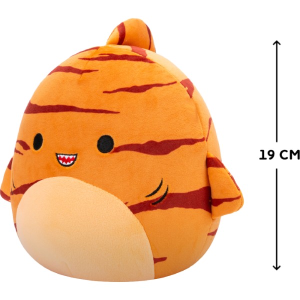 Фото - Мягкая игрушка SQUISHMALLOWS ТИГРОВАЯ АКУЛА ДЖАГГЕР 19 cm (SQCR06597)