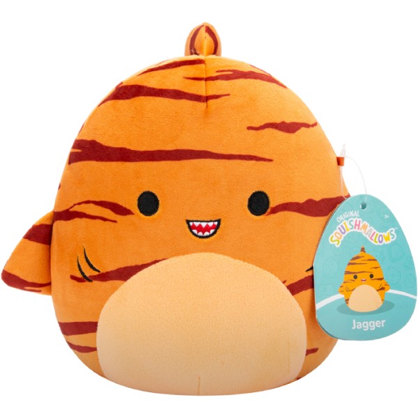 Фото - Мягкая игрушка SQUISHMALLOWS ТИГРОВАЯ АКУЛА ДЖАГГЕР 19 cm (SQCR06597)