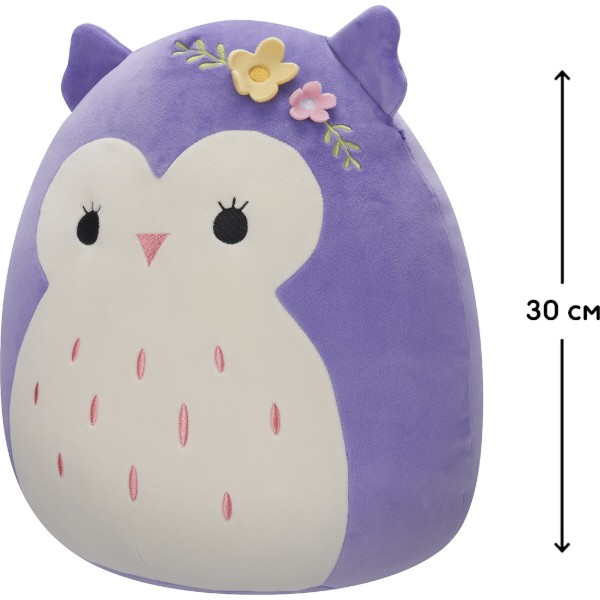 Фото - Мягкая игрушка животное SQUISHMALLOWS СОВА ХОЛЛИ 30 см (SQER00911)