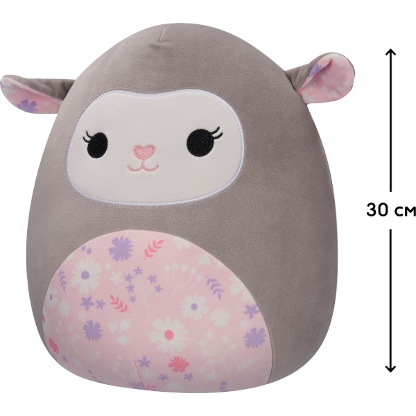 Фото - Мягкая игрушка животное SQUISHMALLOWS СЕРЫЙ ЯГНЕНОК 30 см (SQER00912)