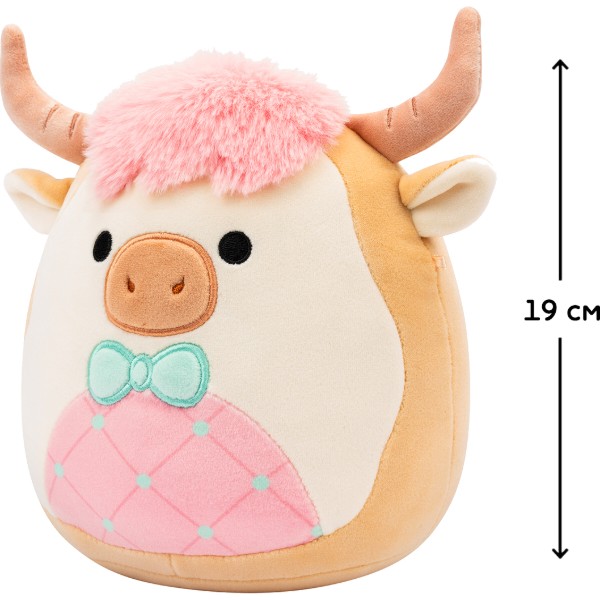 Фото - Мягкая игрушка животное SQUISHMALLOWS КОРОВКА САМСОН 19 см (SQER01229)