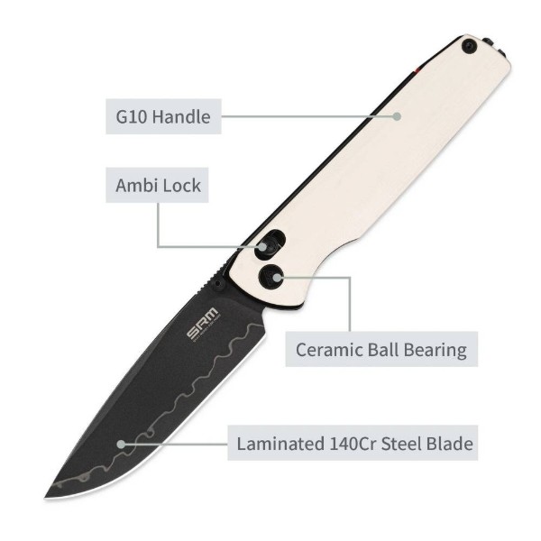 Фото - Нож туристический SRM Terrier 258L-GT2 White