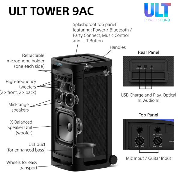 Фото - Компьютерная акустика обычная 2.0 Sony ULT TOWER 9AC (SRSULT900AC.AF1)