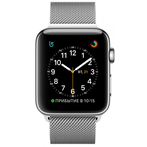 Фото - Смарт-часы Apple Watch Series 2  42mm Stainless Steel Case with Silver Milanese Loop  Model A1758 (ZKMNPU2FSA)