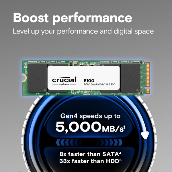 Фото - SSD-накопичувач внутрішній Crucial Micron G4 M.2 NVME 2TB E100 (CT2000E100SSD8)
