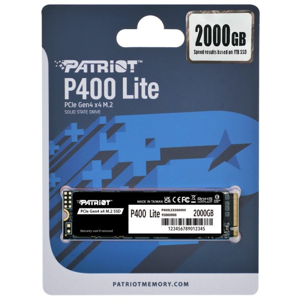 Фото - SSD-накопитель внутренний Patriot P410 2TB NVMe 2280 PCIe Gen4 x4 5000/4500 TLC (P410P2TBM28H)